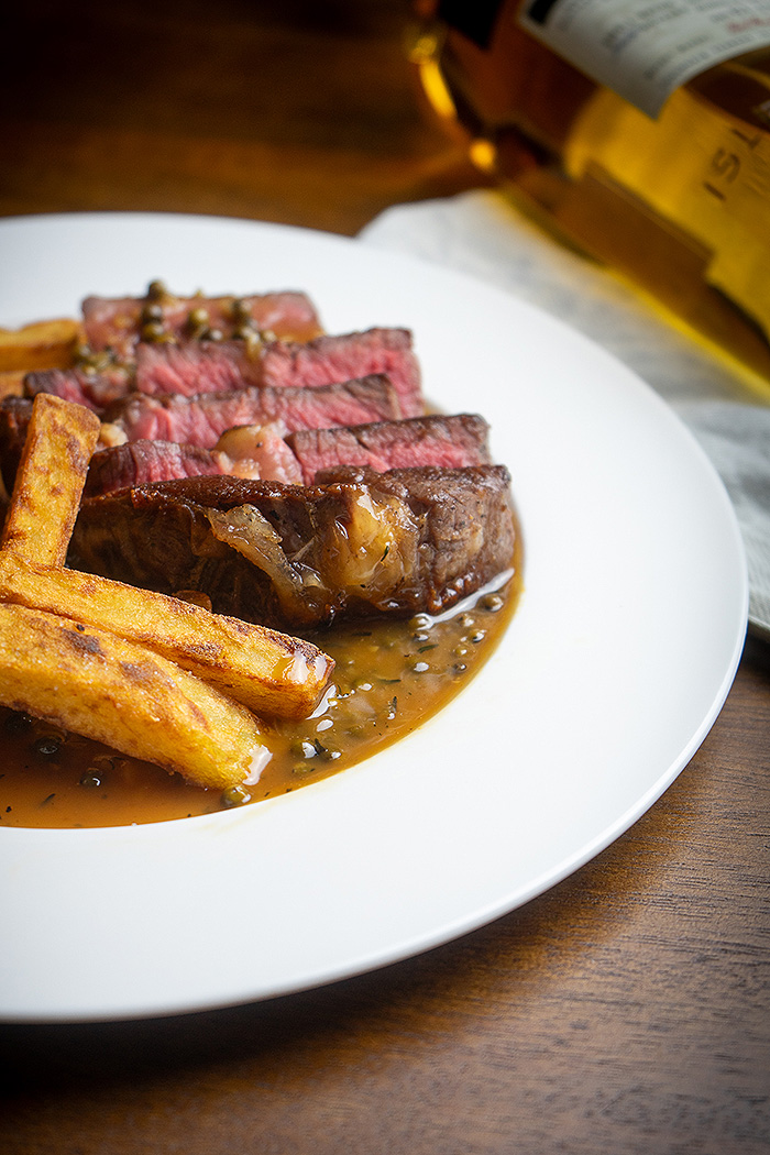 Steak and Scottish Whisky Peppercorn Sauce - Paris Eater