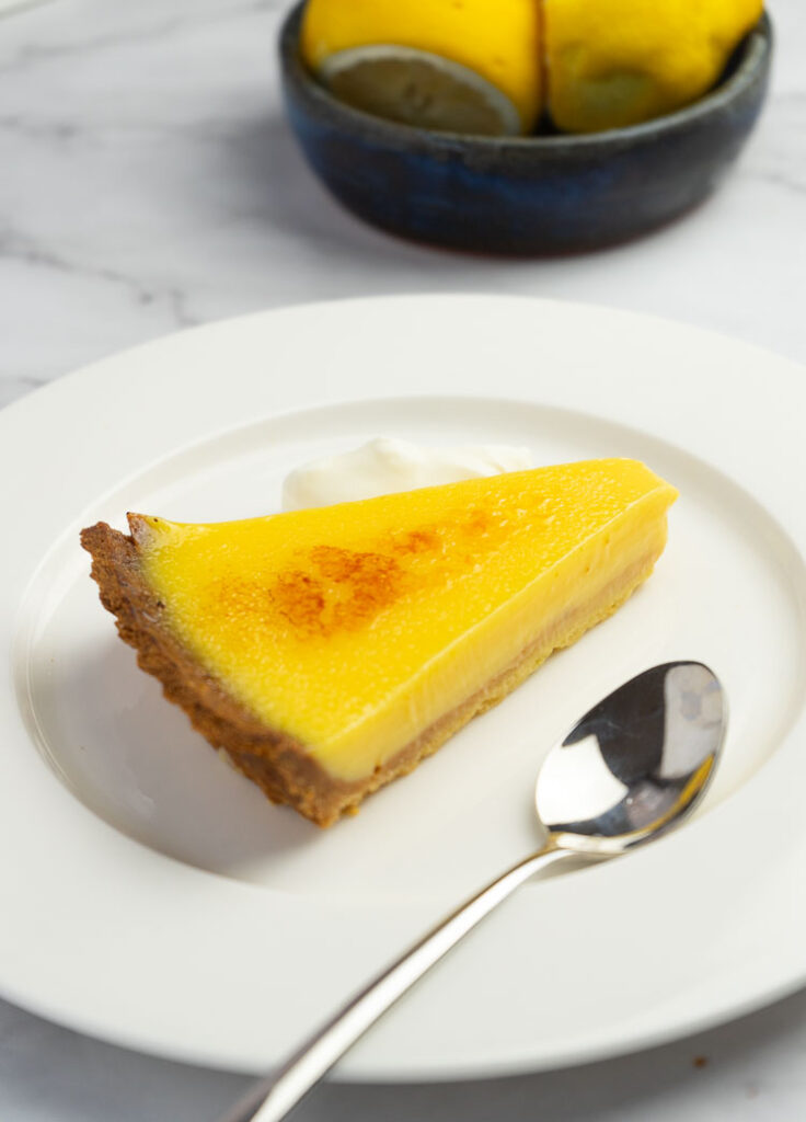 slice of French lemon tart