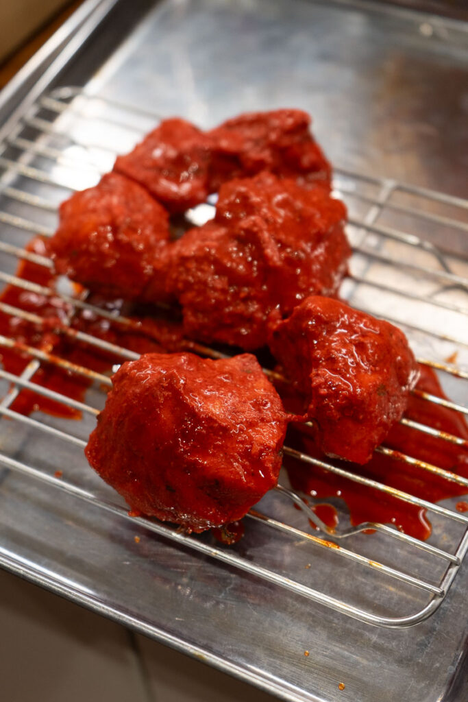 sous vide tandoori chicken after marinade